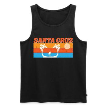 Santa Cruz Surf Rétro Coucher de soleil - Débardeur bio Premium Homme - noir - Devant - Michal (187cm)