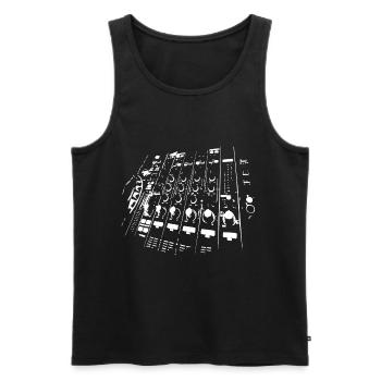Disc jockey - Men's Premium Organic Tank Top - black - Front - AI Model Male 178 light (178cm)