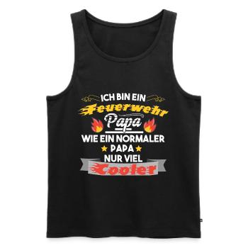 Feuerwehr Papa - Männer Premium Bio Tank Top - Schwarz - Vorne - Michal (187cm)