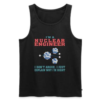 Best Nuclear Engineer Tshirt, Funny Quote - Men's Premium Organic Tank Top - black - Front - AI Model Male 178 light (178cm)