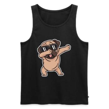 Dab Dabbing Pug Dog Dog Dancing Trend Gift - Men's Premium Organic Tank Top - black - Front - AI Model Male 178 light (178cm)