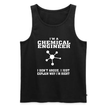 Best-seller ingénieur chimiste Tshirt, citation drôle - Débardeur bio Premium Homme - noir - Devant - Michal (187cm)