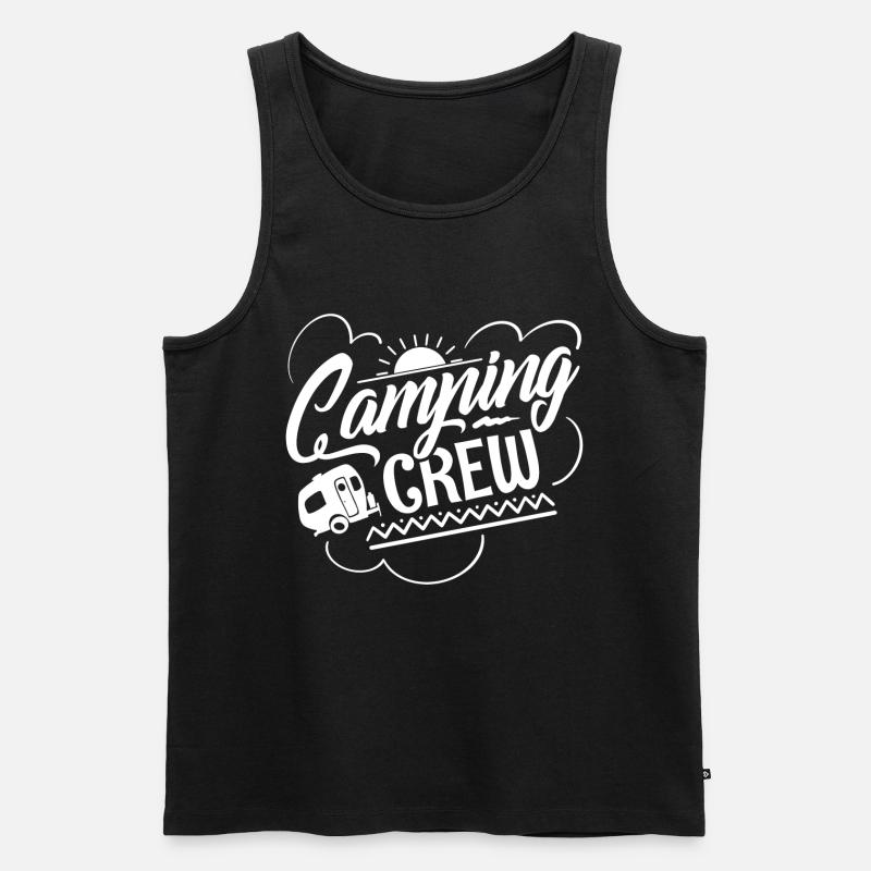 Camping Crew - Männer Premium Bio Tank Top - Schwarz
