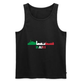 Bari City Skyline Italy Landmark, Bari Italia - Men's Premium Organic Tank Top - black - Front - AI Model Male 178 light (178cm)
