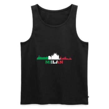 Milan City Skyline Italy Landmark, Milano Italia - Men's Premium Organic Tank Top - black - Front - Michal (187cm)