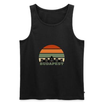 Wahrzeichen der Stadt Budapest Skyline Ungarn - Männer Premium Bio Tank Top - Schwarz - Vorne - AI Model Male 178 light (178cm)