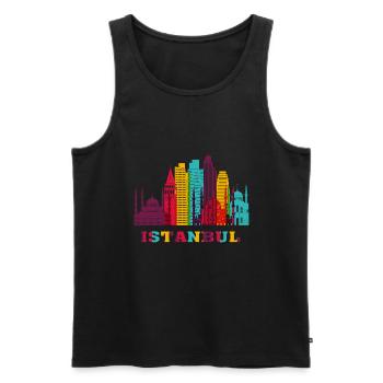 Istanbul City Skyline Turkey Landmark - Men's Premium Organic Tank Top - black - Front - Michal (187cm)