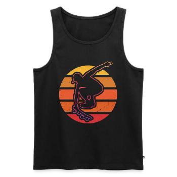 Skateboarder - Men's Premium Organic Tank Top - black - Front - AI Model Male 178 light (178cm)