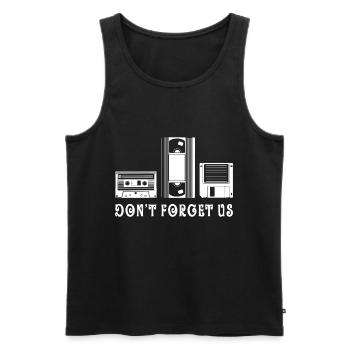Old school technology - Men's Premium Organic Tank Top - black - Front - AI Model Male 178 light (178cm)