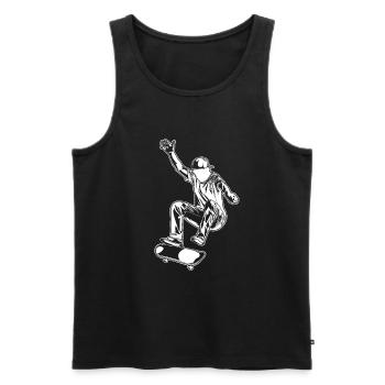 Patineur - Débardeur bio Premium Homme - noir - Devant - Michal (187cm)