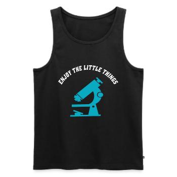 Microscope Joy: Enjoy the Little Things - Men's Premium Organic Tank Top - black - Front - Michal (187cm)