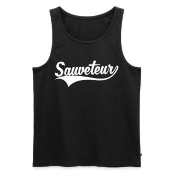 Sauveteur - Débardeur bio Premium Homme - noir - Devant - Michal (187cm)