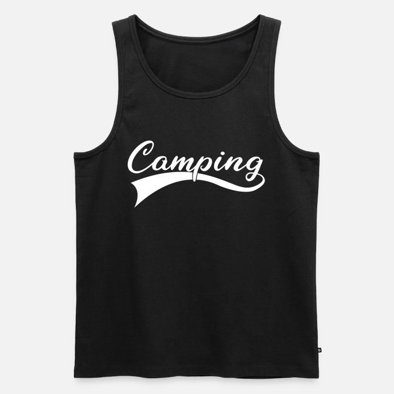 Abenteuer Camping Schriftzug - Männer Premium Bio Tank Top - Schwarz