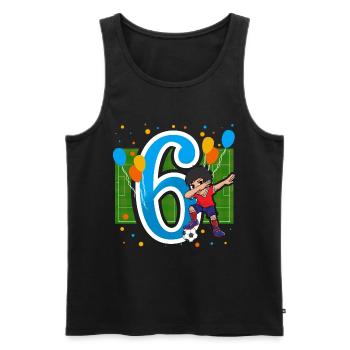 6 ans d'anniversaire tamponnant les enfants - Débardeur bio Premium Homme - noir - Devant - AI Model Male 178 light (178cm)