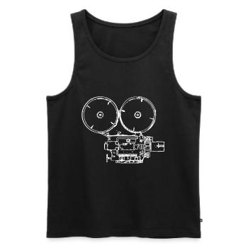 Vintage Film Camera - Men's Premium Organic Tank Top - black - Front - AI Model Male 178 light (178cm)