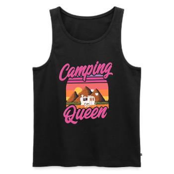 Camping Queen - Débardeur bio Premium Homme - noir - Devant - AI Model Male 178 light (178cm)