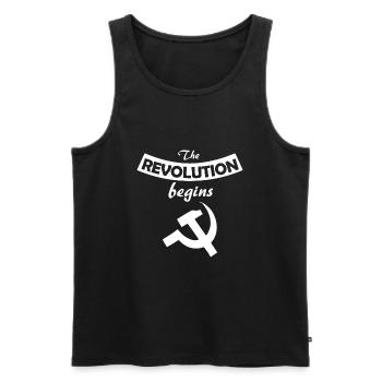 socialiste - Débardeur bio Premium Homme - noir - Devant - AI Model Male 178 light (178cm)