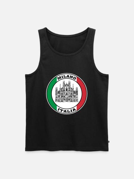 Milano Italy Travel Souvenir Italienische Flagge Souvenir - Männer Premium Bio Tank Top - Schwarz
