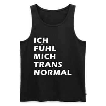 Ich fühl mich trans normal - Männer Premium Bio Tank Top - Schwarz - Vorne - Michal (187cm)
