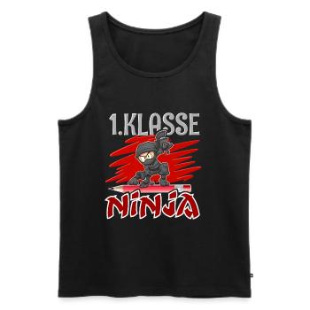 1. Klasse Ninja Einschulung - Männer Premium Bio Tank Top - Schwarz - Vorne - AI Model Male 178 light (178cm)