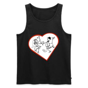 Playful lovers in the heart - Men's Premium Organic Tank Top - black - Front - Michal (187cm)