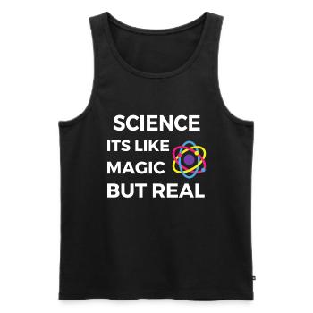 Wissenschaft Es ist wie Magie, nur echt - Männer Premium Bio Tank Top - Schwarz - Vorne - AI Model Male 178 light (178cm)
