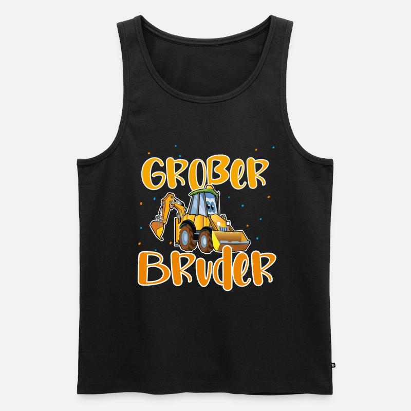 Großer Bruder Bagger - Männer Premium Bio Tank Top - Schwarz