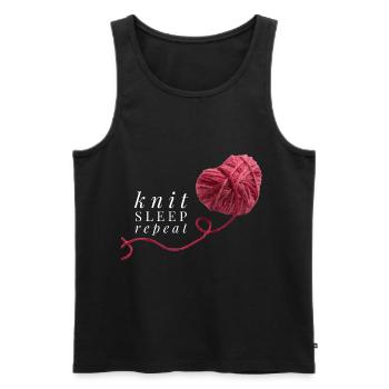 Knit Sleep Repeat red heart wool for knitting - Men's Premium Organic Tank Top - black - Front - Michal (187cm)
