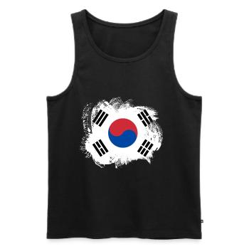 Drapeau de la Corée du Sud - Débardeur bio Premium Homme - noir - Devant - Michal (187cm)