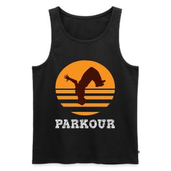 parkour - Men's Premium Organic Tank Top - black - Front - Michal (187cm)