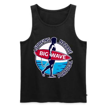Surfing Nazaré Big Wave Portugal - Débardeur bio Premium Homme - noir - Devant - Michal (187cm)