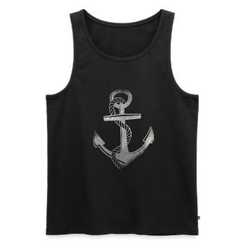 Anker - Männer Premium Bio Tank Top - Schwarz - Vorne - Michal (187cm)