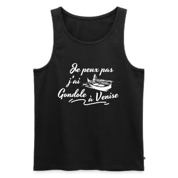 Je peux pas j'ai Gondole à Venise - Débardeur bio Premium Homme - noir - Devant - Michal (187cm)