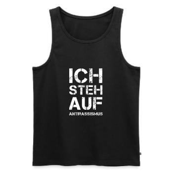 ICH STEH AUF Antirassismus - Männer Premium Bio Tank Top - Schwarz - Vorne - Michal (187cm)