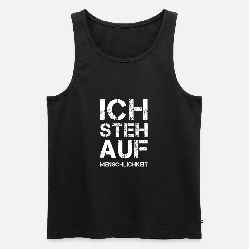 ICH STEH AUF Menschlichkeit - Männer Premium Bio Tank Top - Schwarz