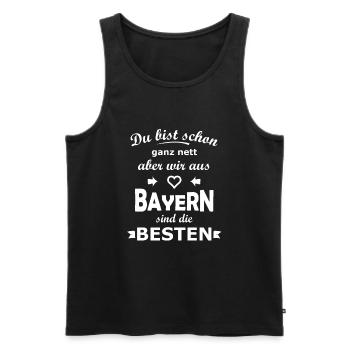 Bayern - Männer Premium Bio Tank Top - Schwarz - Vorne - Michal (187cm)