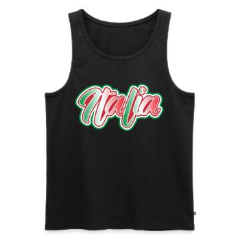 sticker Italy sticker Italy Aufkleber Italien - Men's Premium Organic Tank Top - black - Front - AI Model Male 178 light (178cm)