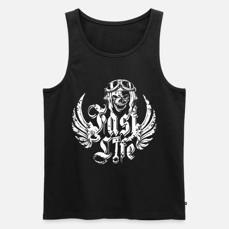 Biker Leben - Männer Premium Bio Tank Top - Schwarz