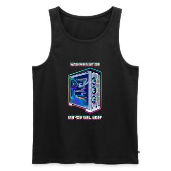 PC Master Race - LED Gaming PC - LED Fans - Männer Premium Bio Tank Top - Schwarz - Vorne - AI Model Male 178 light (178cm)