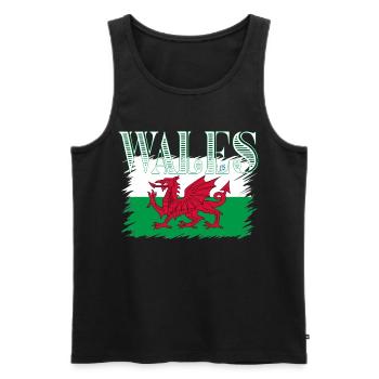 Pays de Galles - Débardeur bio Premium Homme - noir - Devant - Michal (187cm)