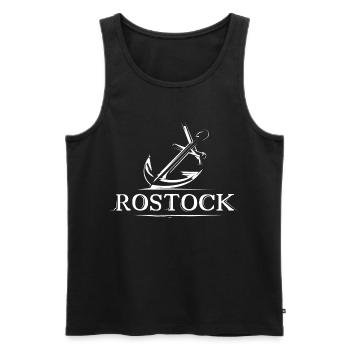 Rostock Lake Anchor Gift Idea Symbol Icon Logo - Men's Premium Organic Tank Top - black - Front - Michal (187cm)