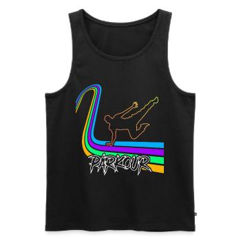 Parkour - Männer Premium Bio Tank Top - Schwarz - Vorne - AI Model Male 178 light (178cm)