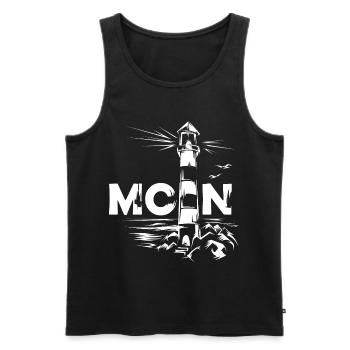 Moin Baltic Sea lighthouse symbol Baltic Sea North Sea - Men's Premium Organic Tank Top - black - Front - AI Model Male 178 light (178cm)