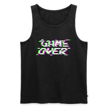 Game Over Glitch - Débardeur bio Premium Homme - noir - Devant - Michal (187cm)