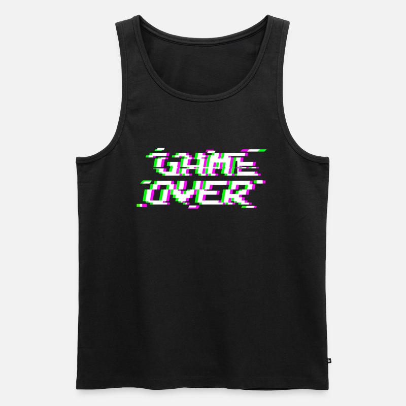 Game Over Glitch - Männer Premium Bio Tank Top - Schwarz