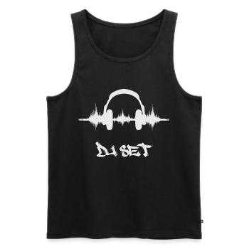 Der DJ - Männer Premium Bio Tank Top - Schwarz - Vorne - Michal (187cm)