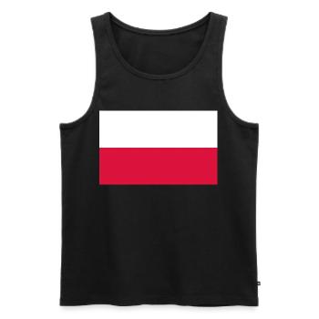 sticker flag of Poland Polen Poland Pologne - Men's Premium Organic Tank Top - black - Front - AI Model Male 178 light (178cm)