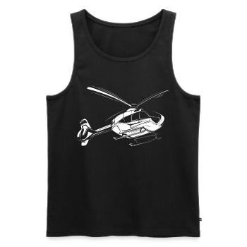 Hélicoptère Hélicoptère Héli Équipe Symbole Pilote - Débardeur bio Premium Homme - noir - Devant - AI Model Male 178 light (178cm)