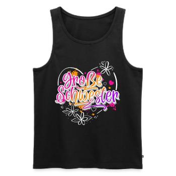 Große Schwester - Männer Premium Bio Tank Top - Schwarz - Vorne - Michal (187cm)