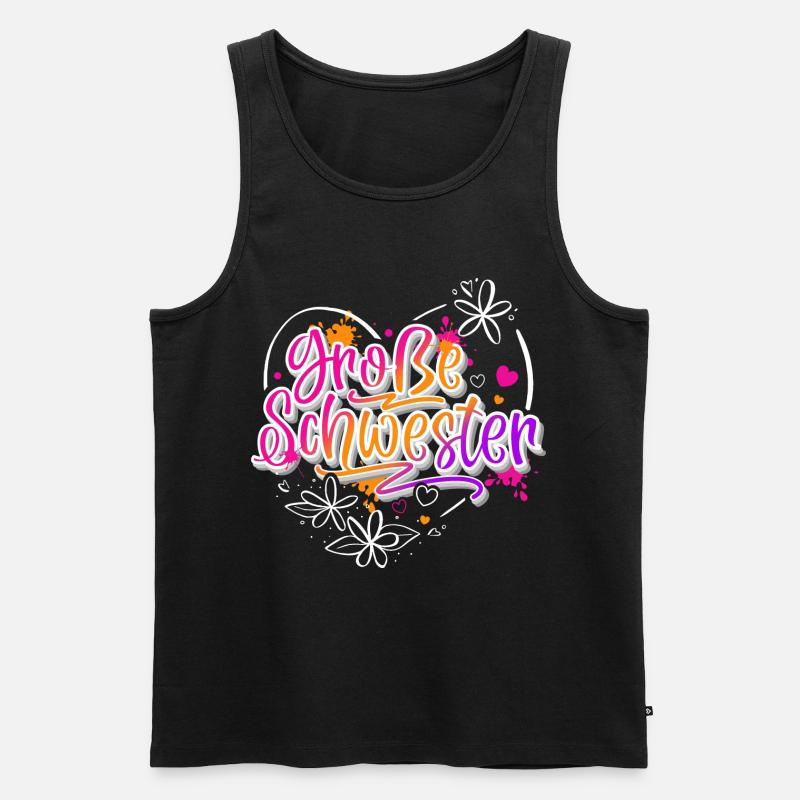 Große Schwester - Männer Premium Bio Tank Top - Schwarz